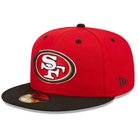 Men's New Era  Scarlet/Black San Francisco 49ers Flipside 2Tone 59FIFTY Fitted Hat