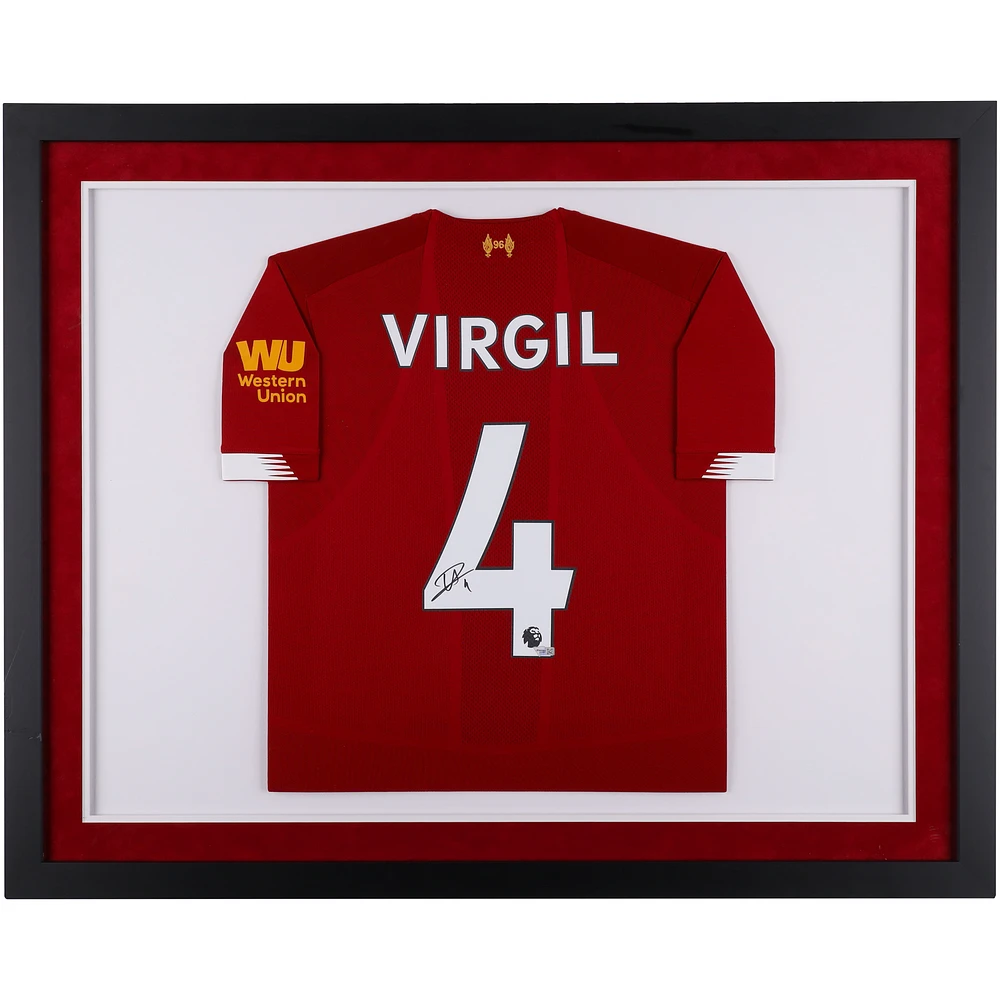 Virgil van Dijk Liverpool Autographed Framed Red New Balance Jersey