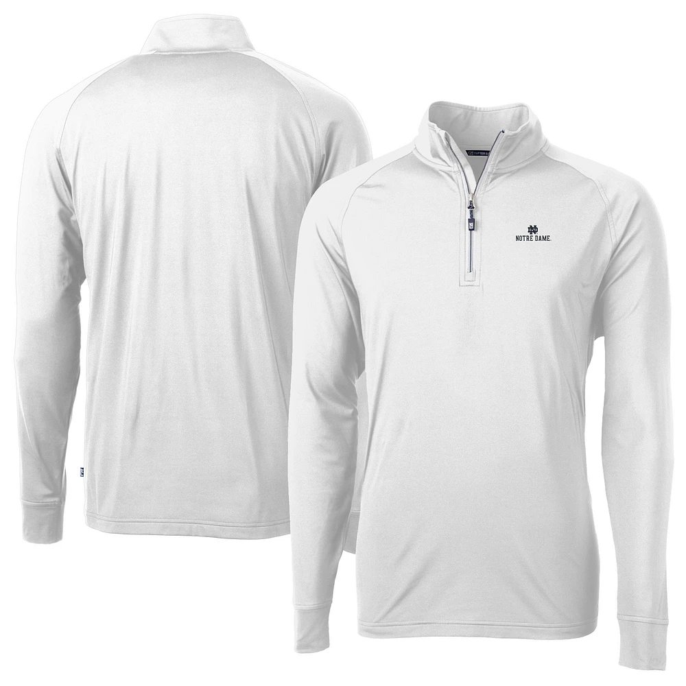 Men's Cutter & Buck Notre Dame Fighting Irish Adapt Eco Knit Quarter-Zip Pullover Jacket