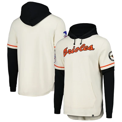 Men's '47 Cream Baltimore Orioles Trifecta Shortstop Pullover Hoodie