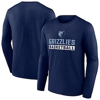 Men's Fanatics Navy Memphis Grizzlies Lets Go Long Sleeve T-Shirt