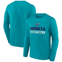 Men's Fanatics Teal Charlotte Hornets Lets Go Long Sleeve T-Shirt