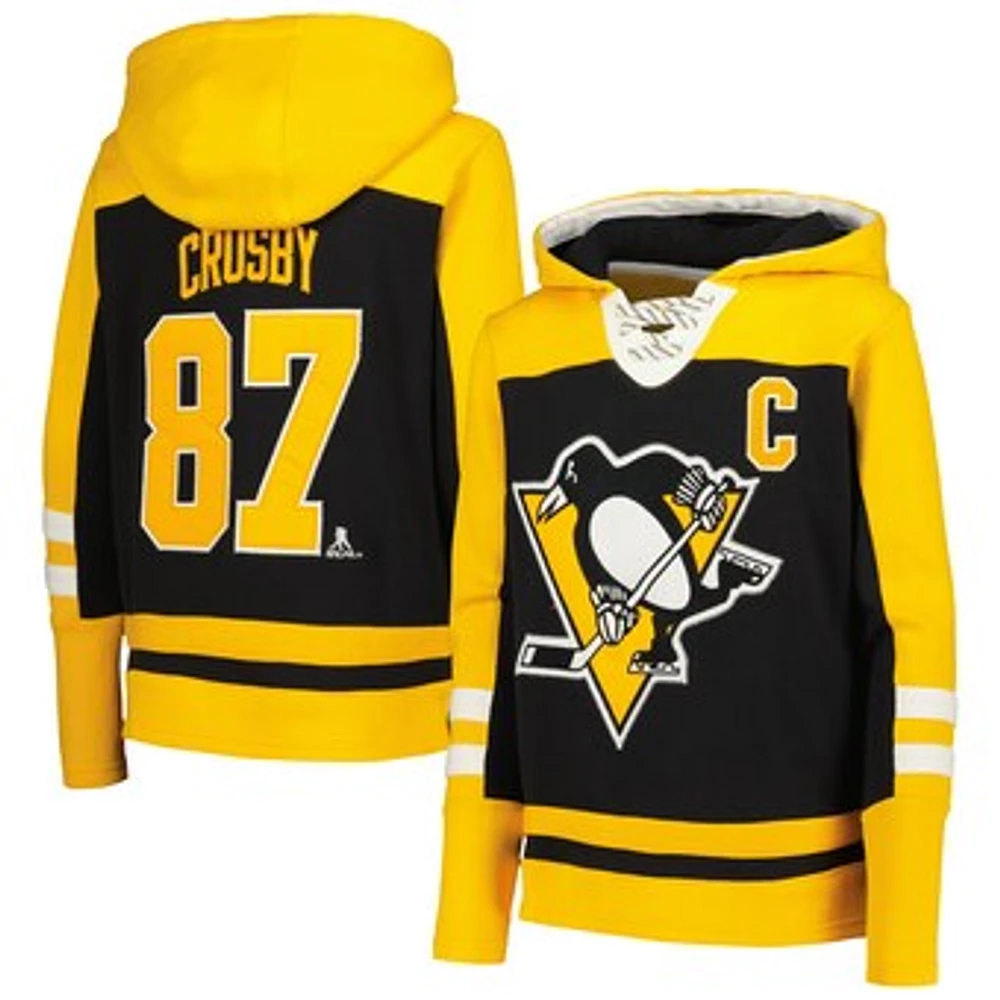 Youth Sidney Crosby Black Pittsburgh Penguins Ageless Must-Have V-Neck Name & Number Pullover Hoodie