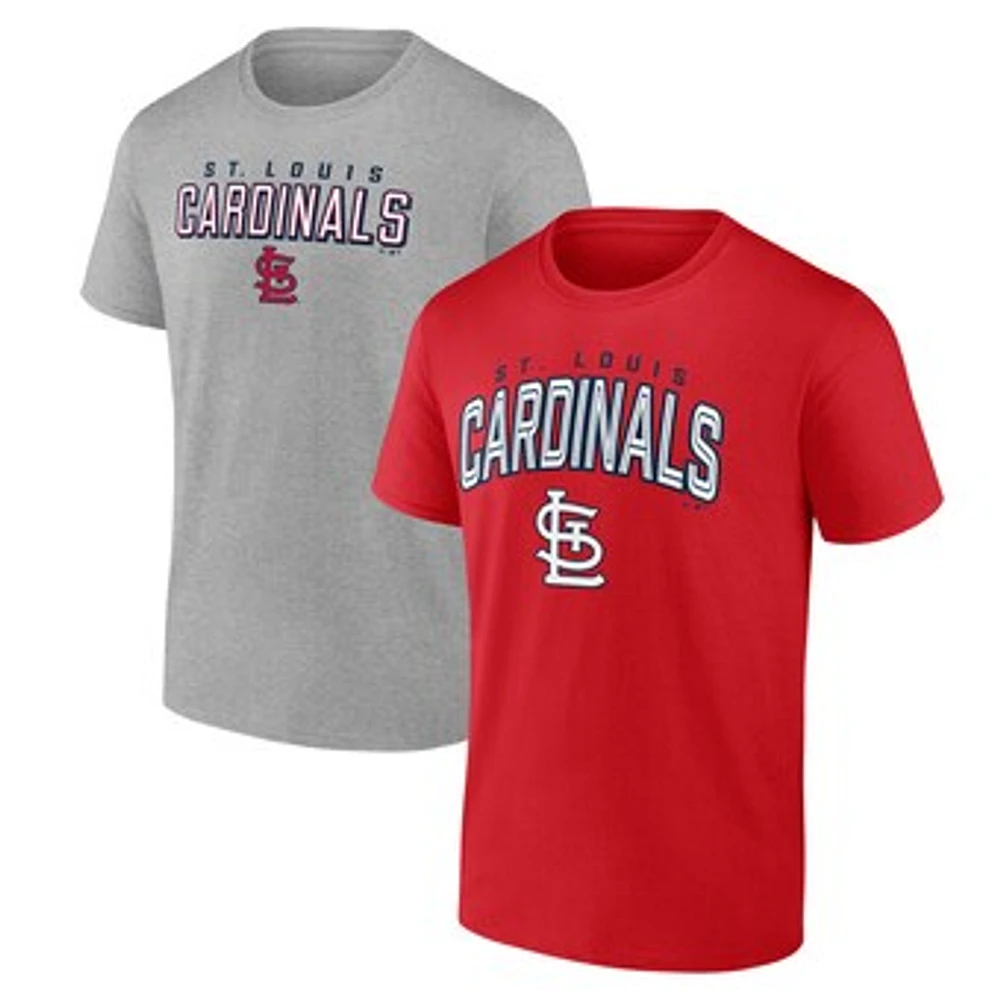 Men's Fanatics Red/Heathered Gray St. Louis Cardinals Parent T-Shirt Combo Pack