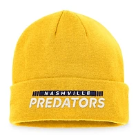 Men's Fanatics Gold Nashville Predators Authentic Pro Rink Cuffed Knit Hat