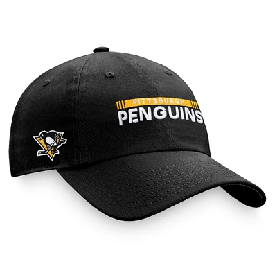 Men's Fanatics Black Pittsburgh Penguins Authentic Pro Rink Adjustable Hat