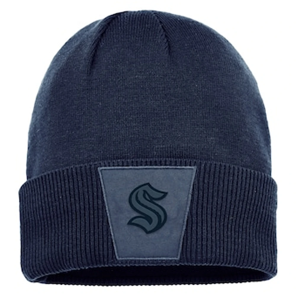 Men's Fanatics Deep Sea Blue Seattle Kraken Authentic Pro Road Cuffed Knit Hat