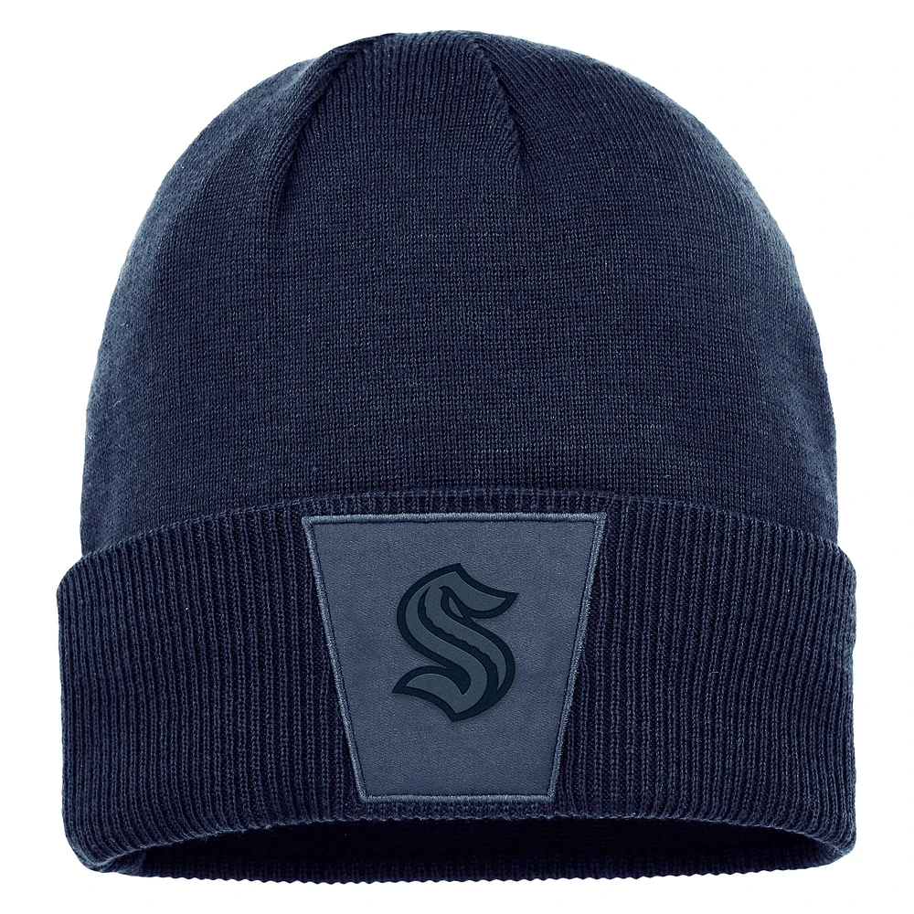 Men's Fanatics Deep Sea Blue Seattle Kraken Authentic Pro Road Cuffed Knit Hat