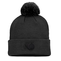 Women's Fanatics Black Ottawa Senators Authentic Pro Road Cuffed Knit Hat with Pom