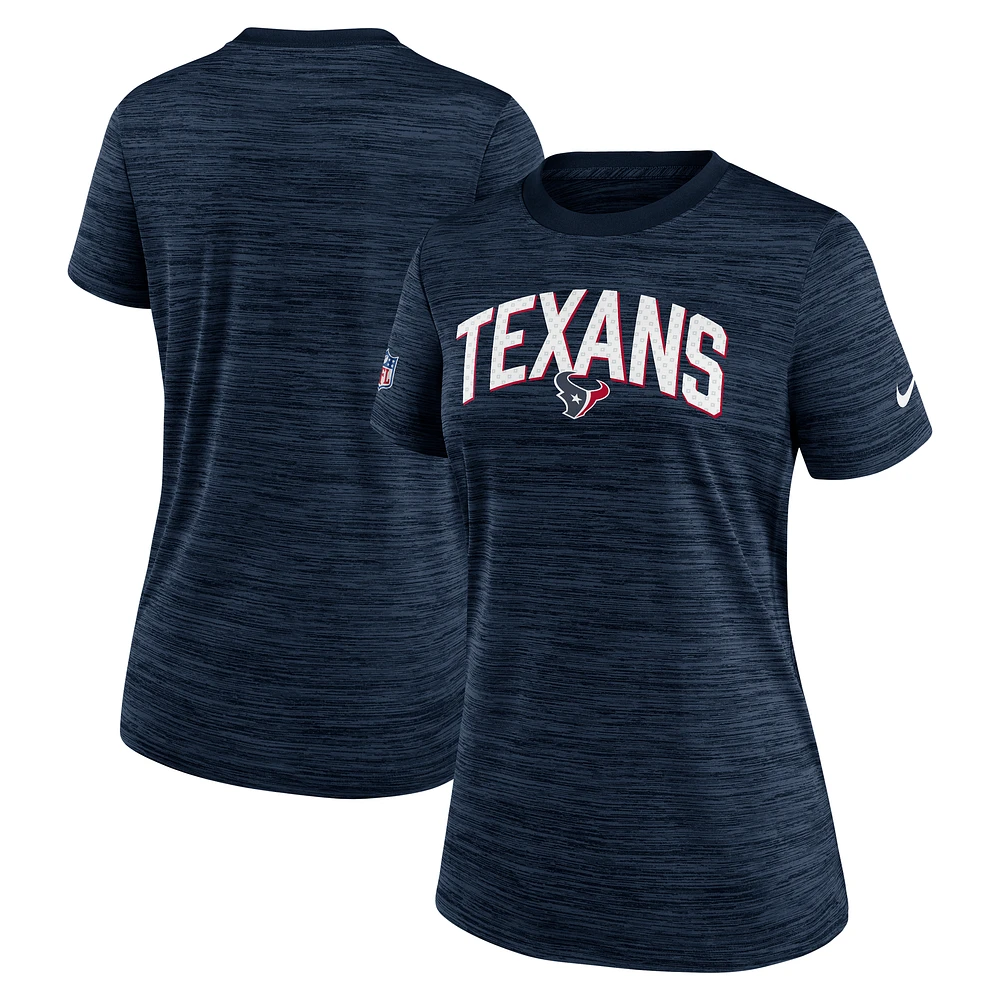 Women's Nike Navy Houston Texans Sideline Velocity Lockup Performance T-Shirt