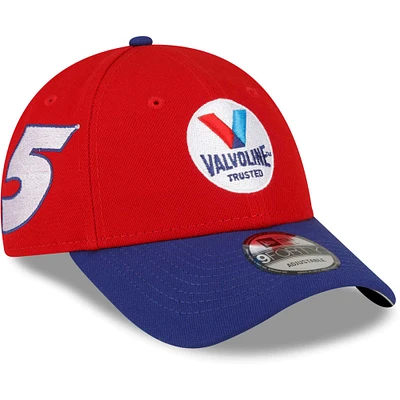 Men's New Era Red/Navy Kyle Larson 9FORTY Valvoline Big Number Snapback Adjustable Hat