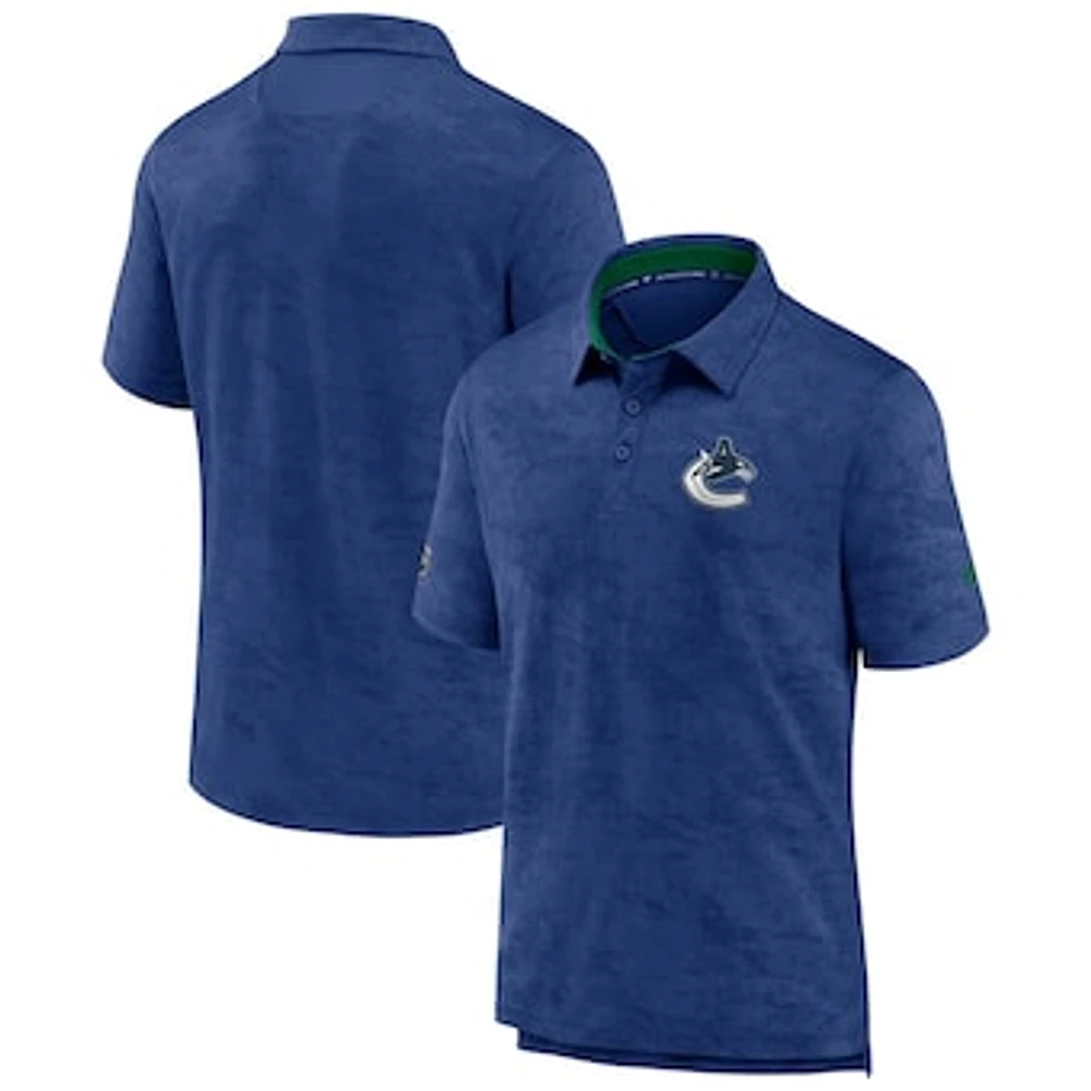 Men's Fanatics Blue Vancouver Canucks Authentic Pro Rink Polo