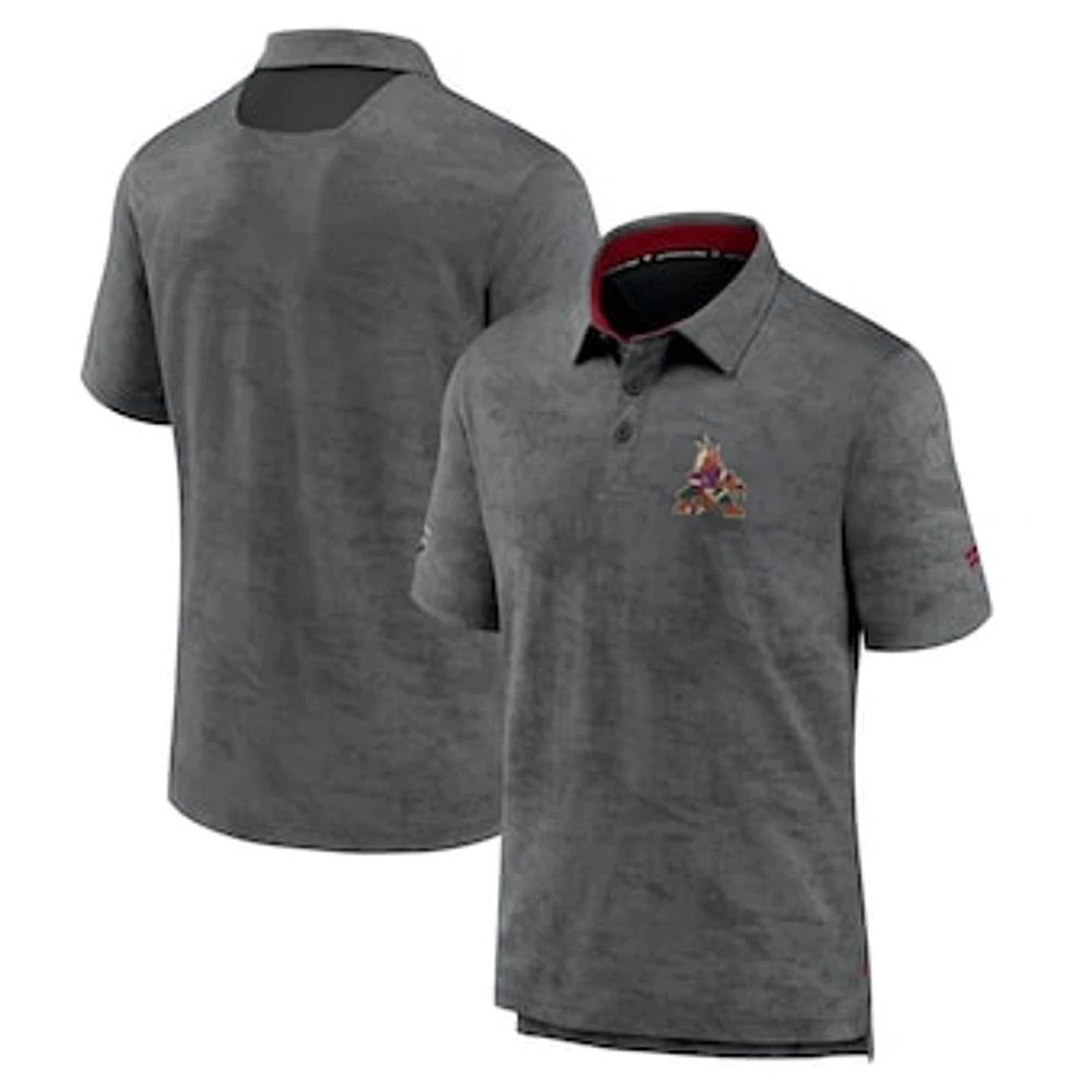 Men's Fanatics Black Arizona Coyotes Authentic Pro Rink Polo