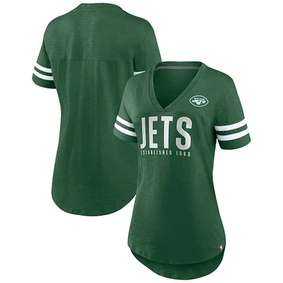 Women's Fanatics  Green New York Jets Rhinestone Speed Tested V-Neck T-Shirt