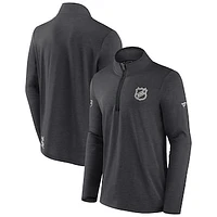 Men's Fanatics Heather Charcoal NHL Authentic Pro Rink Quarter-Zip Jacket