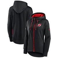 Women's Fanatics Black New Jersey Devils Authentic Pro Rink Full-Zip Hoodie