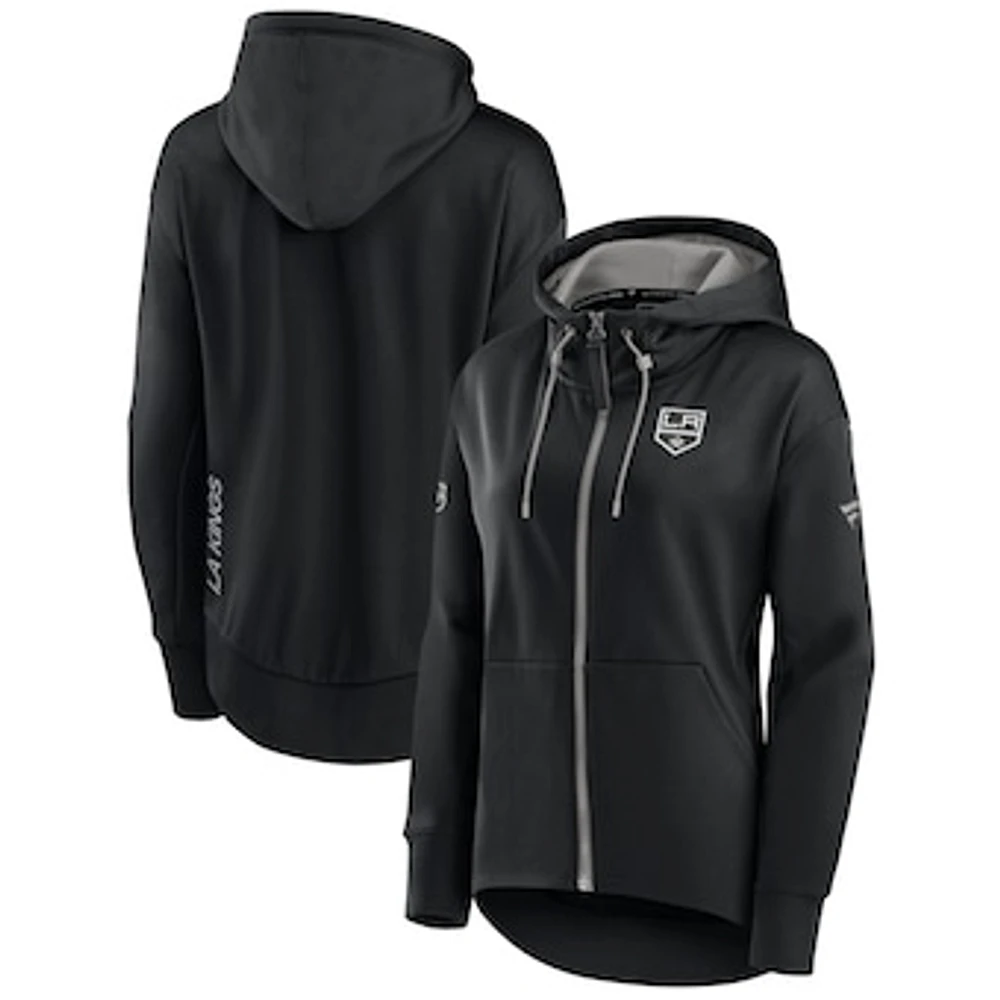 Women's Fanatics Black Los Angeles Kings Authentic Pro Rink Full-Zip Hoodie