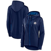 Women's Fanatics Navy Winnipeg Jets Authentic Pro Rink Full-Zip Hoodie