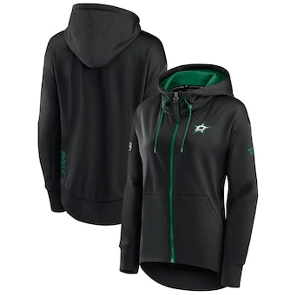 Women's Fanatics Black Dallas Stars Authentic Pro Rink Full-Zip Hoodie