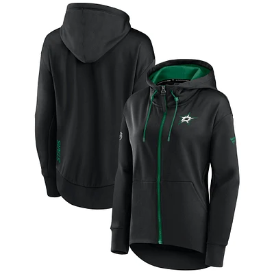 Women's Fanatics Black Dallas Stars Authentic Pro Rink Full-Zip Hoodie