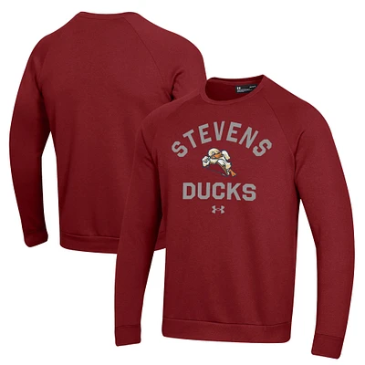Men's Under Armour Red Stevens Institute of Technology Ducks All Day Fleece Pullover Sweatshirt