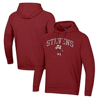 Men's Under Armour Red Stevens Institute of Technology Ducks All Day Fleece Pullover Hoodie