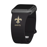Black New Orleans Saints Silicone Apple Watch Band