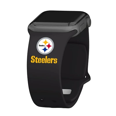 Black Pittsburgh Steelers Silicone Apple Watch Band