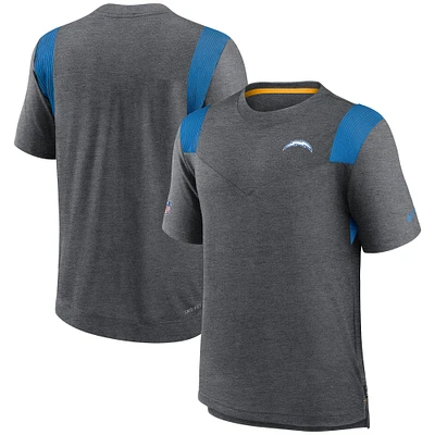 Men's Nike Heather Charcoal Los Angeles Chargers Sideline Tonal Logo Performance Player T-Shirt