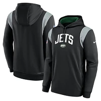 Men's Nike Black New York Jets Sideline Athletic Stack Performance Pullover Hoodie