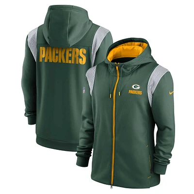 Men's Nike Green Green Bay Packers Performance Sideline Lockup Full-Zip Hoodie