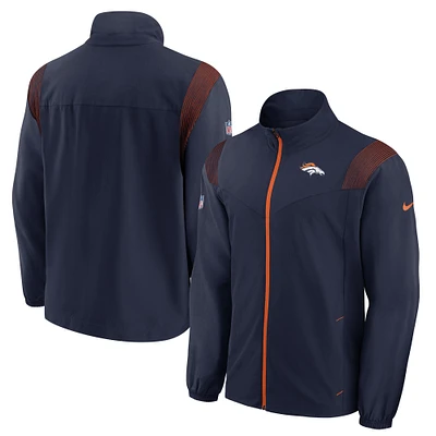 Men's Nike Navy Denver Broncos Sideline Woven Logo Full-Zip Jacket