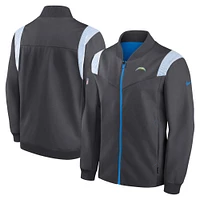 Men's Nike Anthracite Los Angeles Chargers Sideline Coaches Bomber Full-Zip Jacket