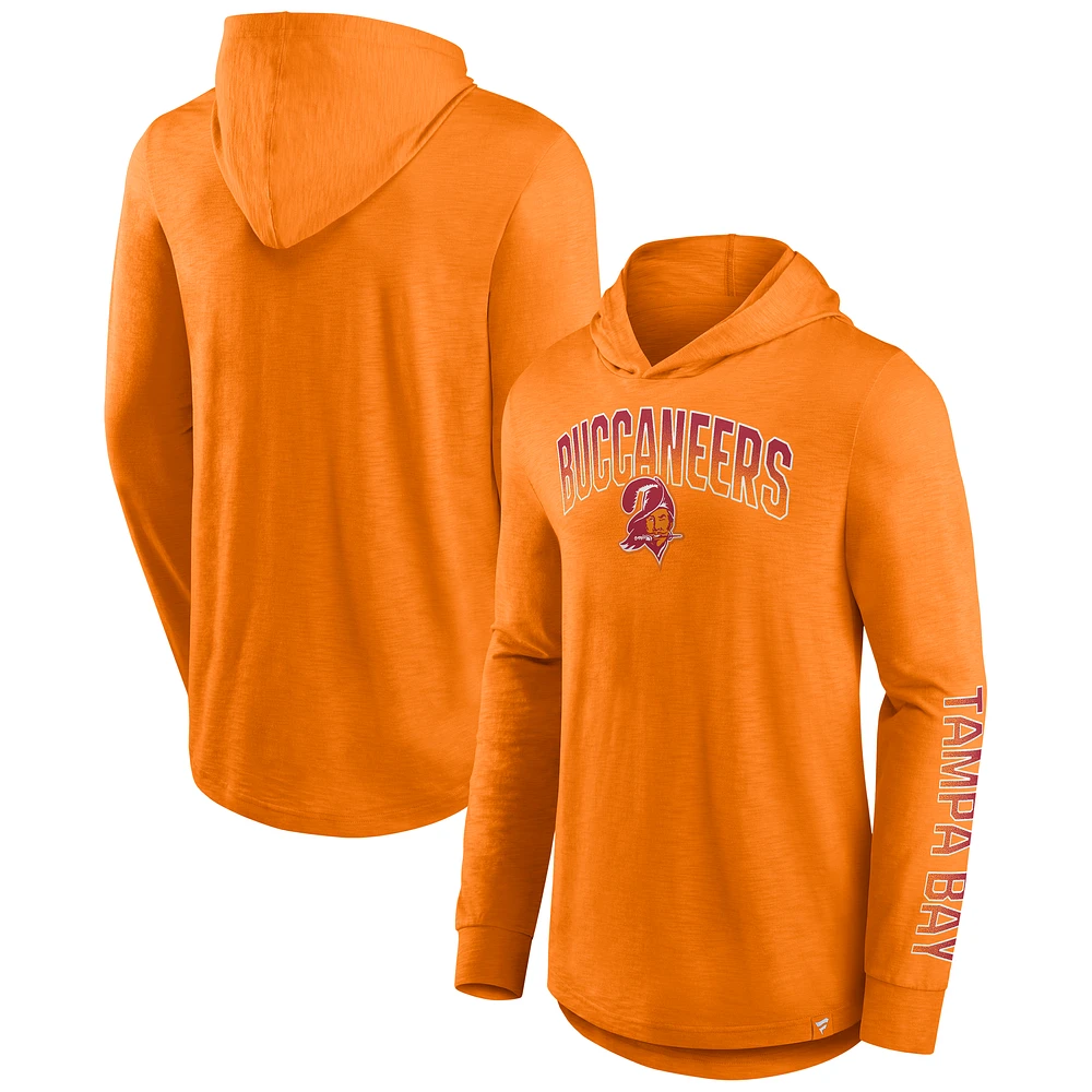 Men's Fanatics Orange Tampa Bay Buccaneers Front Runner Long Sleeve Hooded T-Shirt