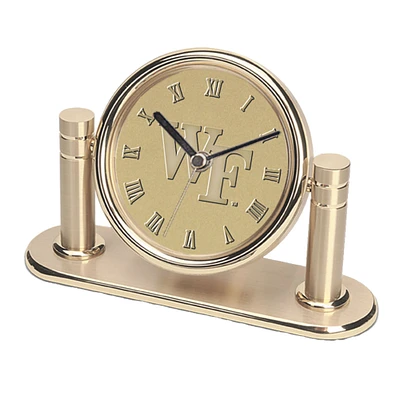 Gold Wake Forest Demon Deacons Arcadia Desk Clock