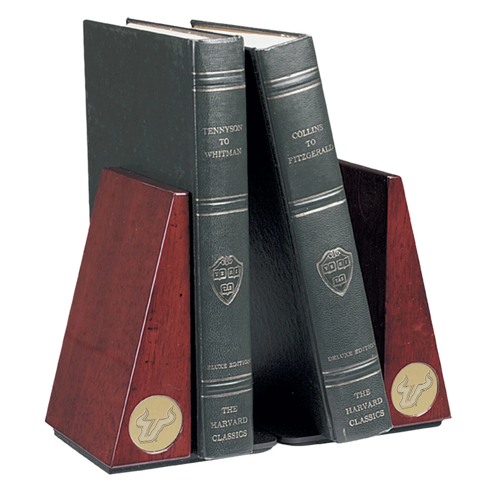 Gold South Florida Bulls Rosewood Bookends