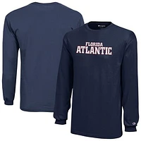 Youth Champion Navy Florida Atlantic Owls Jersey Long Sleeve T-Shirt
