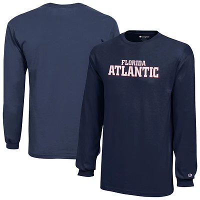Youth Champion Navy Florida Atlantic Owls Jersey Long Sleeve T-Shirt
