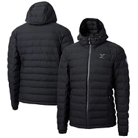 Men's Cutter & Buck  Black Delaware State Hornets Mission Ridge Repreve Eco Insulated Puffer Full-Zip Jacket