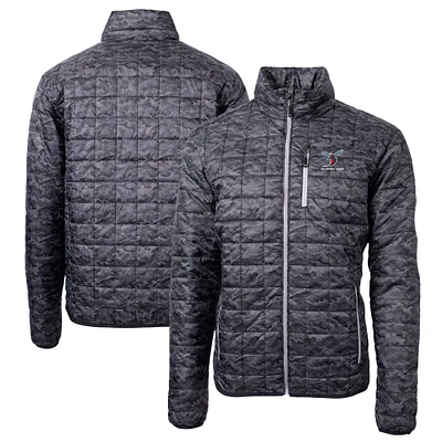 Men's Cutter & Buck  Black Delaware State Hornets Rainier Primaloft Eco Full-Zip Hooded Jacket