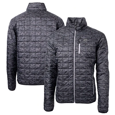 Men's Cutter & Buck  Black Jackson State Tigers Rainier Primaloft Eco Full-Zip Hooded Jacket