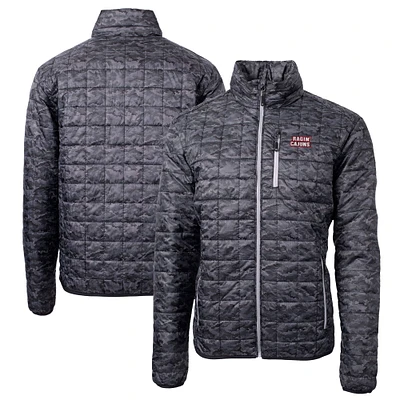 Men's Cutter & Buck  Black Louisiana Ragin' Cajuns Rainier Primaloft Eco Full-Zip Hooded Jacket