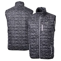 Men's Cutter & Buck  Black Providence Friars Rainier PrimaLoft Eco Insulated Printed Full-Zip Puffer Vest