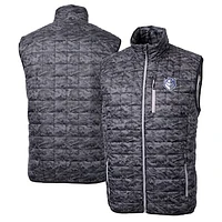 Men's Cutter & Buck  Black Saint Louis Billikens Rainier PrimaLoft Eco Insulated Printed Full-Zip Puffer Vest