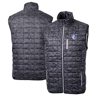 Men's Cutter & Buck  Black Saint Louis Billikens Rainier PrimaLoft Eco Insulated Printed Full-Zip Puffer Vest