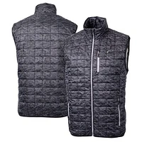Men's Cutter & Buck  Black Seton Hall Pirates Rainier PrimaLoft Eco Insulated Printed Full-Zip Puffer Vest