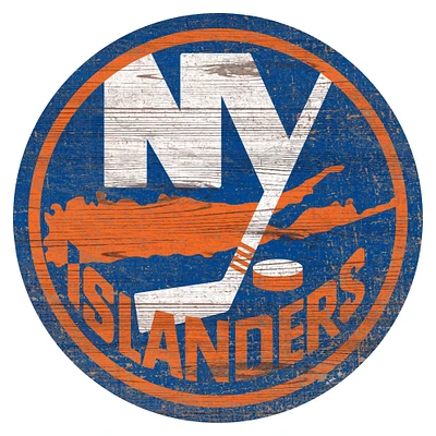 New York Islanders 24'' x 24'' Distressed Logo Cutout Sign