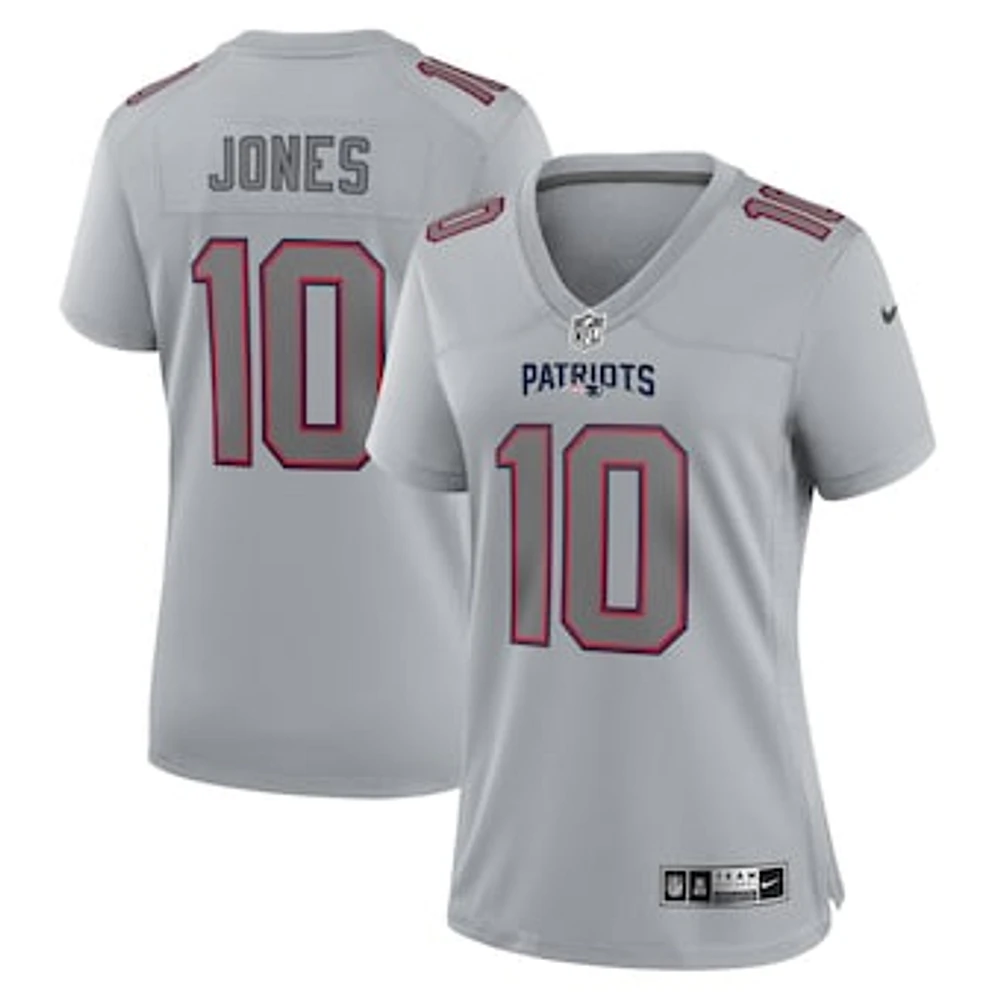 Women's Nike Mac Jones Gray New England Patriots Atmosphere Fashion Game Jersey