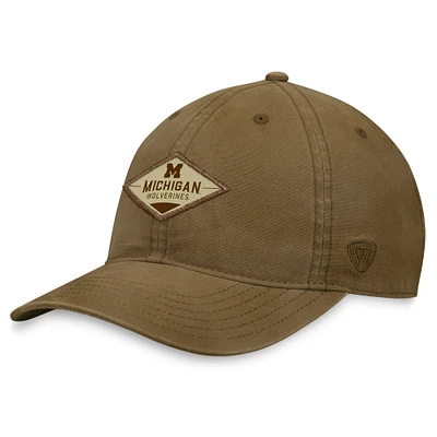 Men's Top of the World Khaki Michigan Wolverines Adventure Adjustable Hat