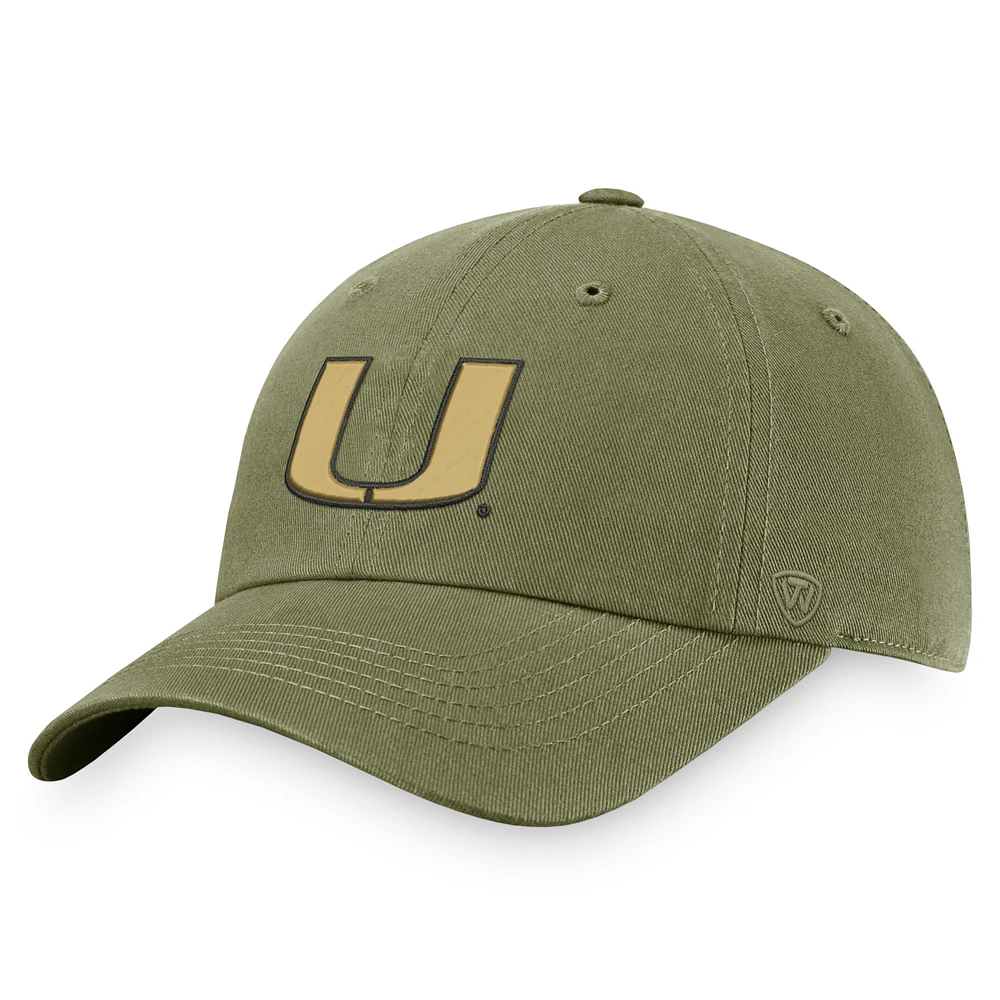 Men's Top of the World Olive Miami Hurricanes OHT Military Appreciation Unit Adjustable Hat